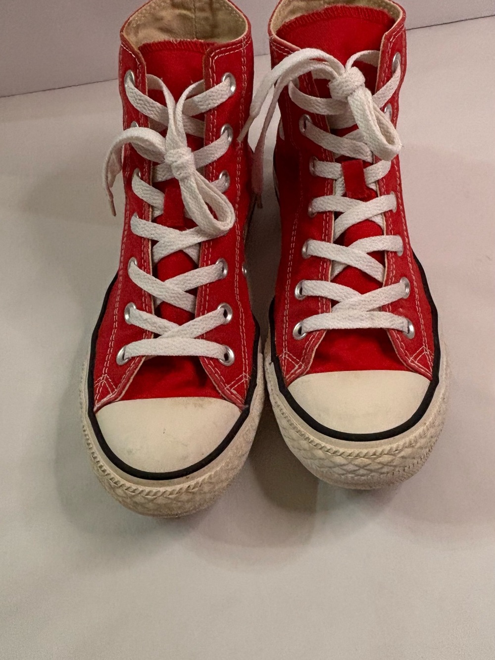 Converse High Top Canvas Sneakers in Red and White - Picture 2 of 10